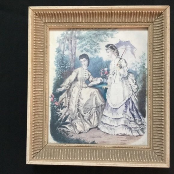 2 1879 Original La Mode Illustree Fashion Chromolithograph Framed Prints - Picture 3 of 7
